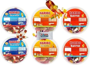 Haribo 6X400g Tub Bundle: Starmix, Super Mix, Tangfastics, 2.4 KG - Picture 1 of 4