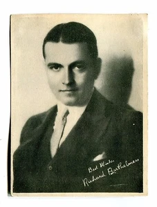 Foto fan star primo film vintage RICHARD BARTHELMESS attore firma stampata  - Foto 1 di 2