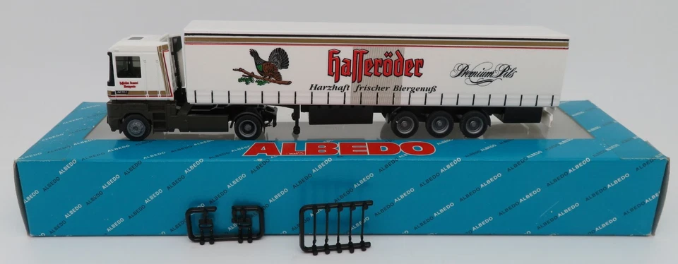 ALBEDO HO 1/87 CAMION RENAULT AE 520 MAGNUM REMORQUE BIERE HASSERÖDER #700143 - Photo 1/4