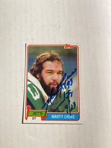 New York Jets MARTY LYONS Signed Card