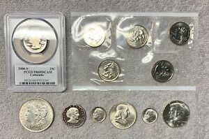 U.S. coins lot of 12 - 1921 P - Morgan dollar, Franklin, Kennedy 90% Silver + +