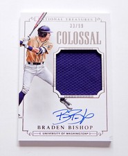 2015 National Treasures Collegiate Colossal Material Signature Braden Bishop /99