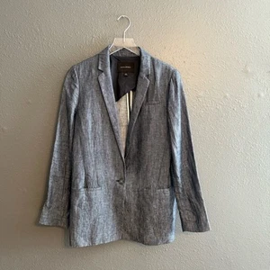 Banana Republic Women's Blue Linen Blazer Size 10 - Picture 1 of 7