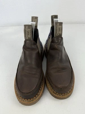 Georgia Boot Romeo Brown Leather Work Boots Pull On Shoe Women's 7 M - Image 1 of 4