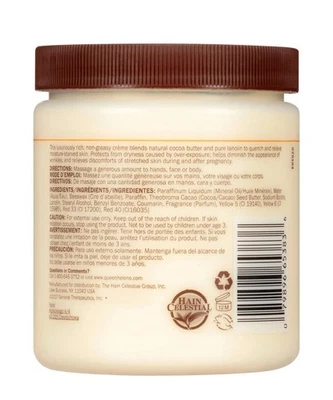 Crema de manteca de cacao Queen Helene loción facial y corporal para piel seca, 15 oz Foto 1 de 4