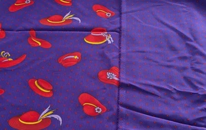 RARE "Red Hat Society" Fabric 2.5 Yards Red Hats & 2 Yards x 45" Purple /Red - Picture 1 of 8