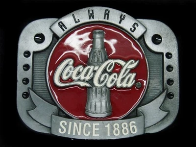 TA07124 *NOS* VINTAGE 1997 **COCA-COLA** FUENTE DE SODA PUBLICIDAD HEBILLA DE CINTURÓN Foto 1 de 2