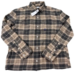 Abercrombie & Fitch Shirt Boys 15/16 Brown Flannel Button Up Plaid Kids Youth - Picture 1 of 13