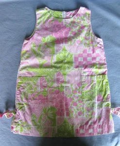 Lilly Pulitzer Pink Colorful Floral Shift Dress Flowers Citrus Grapes 4 GUC - Picture 1 of 13