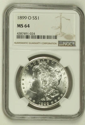 1899 O MORGAN SILVER DOLLAR NGC MS64 BLAST WHITE! - Image 1 of 2