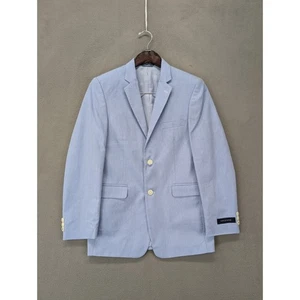 Tommy Hilfiger Boys Blazer Size 16 Blue Cotton Two Button Sport Coat New - Picture 1 of 9