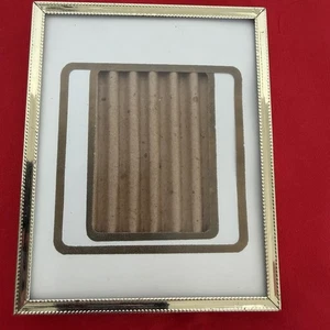 Vintage Metal Picture Photo Frame with Matts Tabletop Embossed Edge 4 x 5 - Picture 1 of 7
