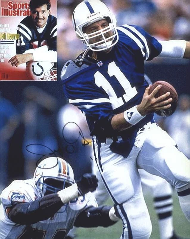 Jeff George signed NFL football 8x10 photo W/Cert Autographed (A0201 - Image 1 of 2