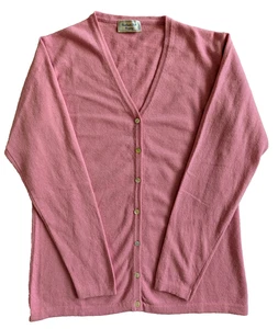 Cashmere Silk Company lux pink fine knit full button cardigan - BNWT - size XL - Picture 1 of 9