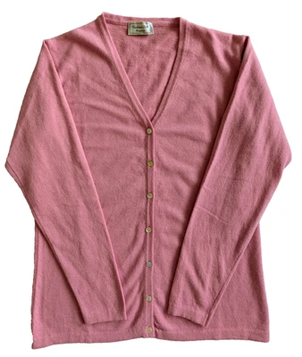 Cashmere Silk Company lux pink fine knit full button cardigan - BNWT - size XL - Image 1 of 4