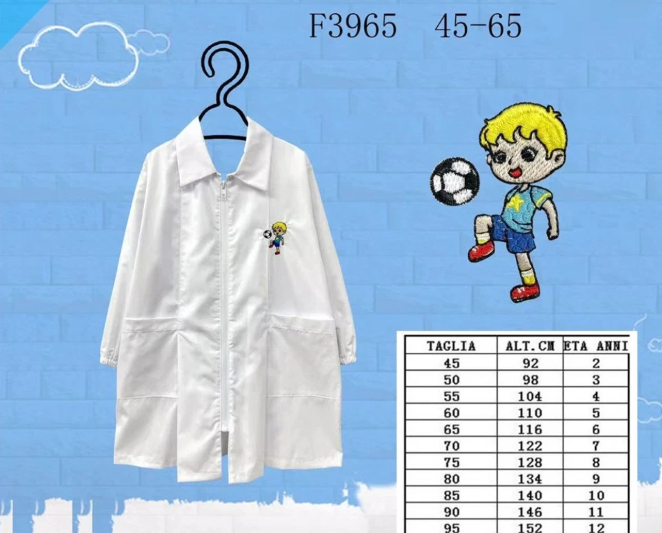 GREMBIULE ASILO BIANCO SCUOLA MATERNA UNIFORME BIMB0 MONOSTAR ART F3965 - Immagine 1 di 1