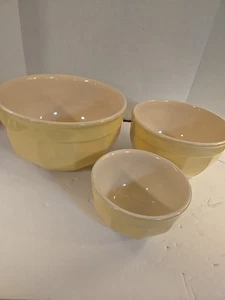 William Sonoma Emile Henry France Set Of 3 Bowls Yellow Stoneware   - Picture 1 of 13