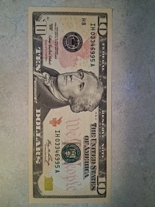 2006 Ten Dollar Federal Reserve Note This Is A Beautiful Note IH 03346995 A - Picture 1 of 2
