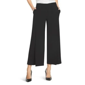 Wide Leg Slit Cropped Pants S White House Black Market Pullon Classic Minimalist - Picture 1 of 9