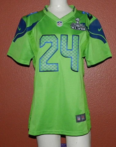 Women's Seattle Seahawks Marshawn Lynch Football Jersey Superbowl XLVIII Size XL Cover