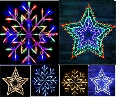 Xmas Snowflake Star Window Hanging Wall Fairy Light Christmas Silhouette Lights - Image 1 of 4