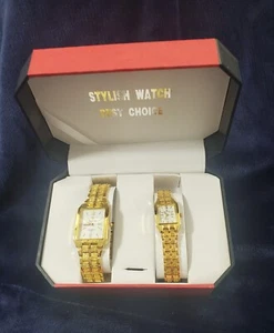 New Ingaleis watch set for man and woman gold tone in original box - Picture 1 of 10