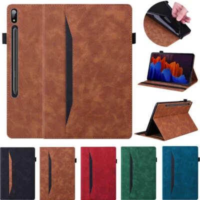 MARKENLOS Funda protectora plegable de cuero para Samsung Galaxy Tab S9 S8 S7 Plus FE S10 Ultra