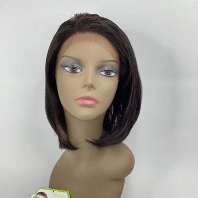 Peluca delantera Rainbow SH1B/30 parte libre Bob encaje negra y marrón sintética ajustable Foto 1 de 4