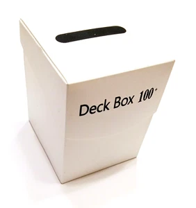 TRADING CARD GAME TCG DECK BOX Large (100ct) White Hard Pastic Case w/ Dividers - Picture 1 of 5