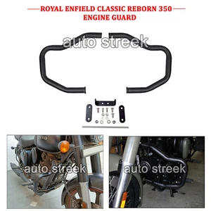 Fit For Royal Enfield Classic Reborn 350cc "Crash Bar Engine Guard, Black" - Picture 1 of 5