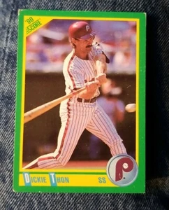 Tarjeta de béisbol 1990 Score Philadelphia Phillies #142 Dickie Thon - Imagen 1 de 2