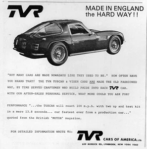 1968 TVR Vixen "Made in England the Hard Way" Original Printanzeige - Bild 1 von 1