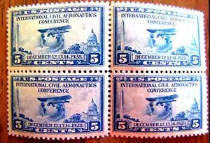 650 5c AERONAUTICS CONFERENCE MHM OG 1928 (STAMP IS ACTUALLY GREEN-SEE NOTE) - Picture 1 of 4