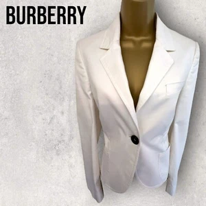 Chaqueta de verano Burberry para mujer de algodón blanco, blazer UK 8 US 4 EU 36 - Imagen 1 de 7