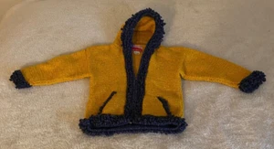 Hand-Knit Equador 100% Wool Zip Hooded Cardigan Sweater Kids Child - Picture 1 of 9