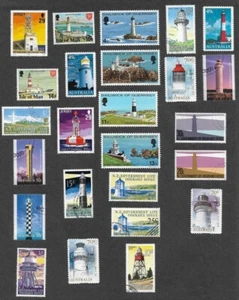LIGHTHOUSES ON STAMPS COLLECTION 25 ALL DIFFERENT - Picture 1 of 1