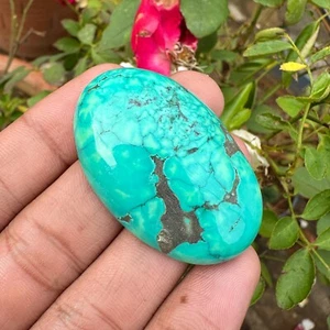 Certified Natural Green Turquoise 120 Ct Cabochon Shape Loose Gemstone - Picture 1 of 6