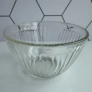 Vintage Pyrex 7401-S Small Ribbed Clear Glass 3 Cup Mixing Bowl 5.5” X 3.25” - Picture 1 of 5