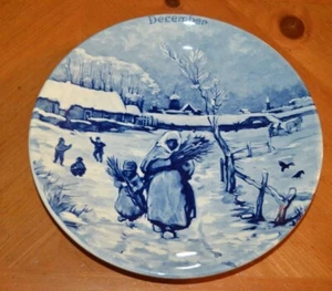 RARE BEAUTIFUL STUNNING PLATE DELFTS HOLLAND BLUE DECEMBER NEW NEVER DISPLAYED - Picture 1 of 9