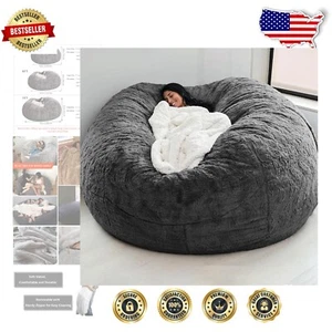 6FT Ergonomic Bean Bag Chair for Adults – Customizable Filling & Durable Cover - Picture 1 of 8