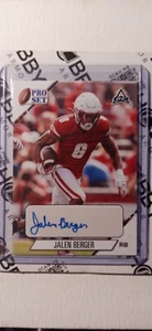2021 JALEN BERGER LEAF PRO SET COLLEGE AUTO ROOKIE Wisconsin Michigan State - Picture 1 of 2