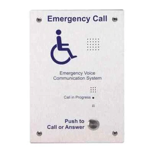 C-Tec EVC302F Brushed S/Steel Disabled Refuge Handsfree EVC Flush Outstation - Picture 1 of 2