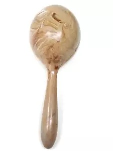"Sonajero vintage marrón remolino melamina maraca 8" - Imagen 1 de 3