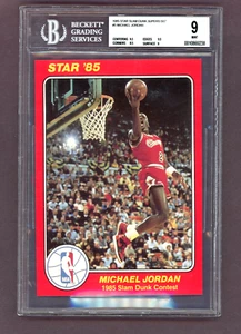 MICHAEL JORDAN 1985 STAR SLAM DUNK SUPERS # 5 ROOKIE CARD 5 X 7 LOW POP BGS 9 - Picture 1 of 5