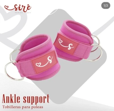 Tobilleras Para Polea Color Rosa O Negro, Super Resistentes . - Image 1 of 4