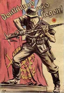 Segunda Guerra Mundial Wehrmacht alemana "¡Alemania ganará!" Póster impreso repro - Imagen 1 de 1