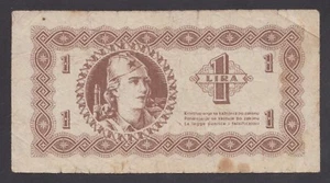 🔴YUGOSLAVIA  1 Lira 1945 aF  PR1  Past WWII  Istria, Fiume, Slovene Costal Area - Picture 1 of 2