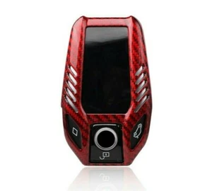 Rot Carbon Look Schlüssel Cover für BMW display key G30 G31 G32 G11 G12 G14 G15 - Picture 1 of 6