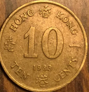 1983 HONG KONG 10 CENTS COIN - Picture 1 of 2