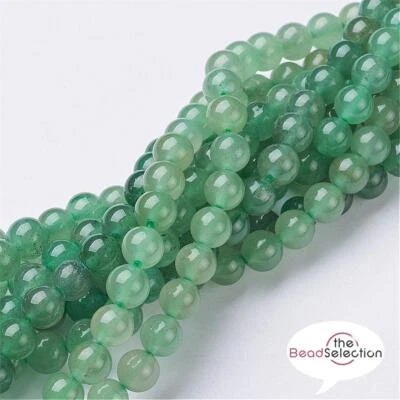 THEBEADSELECTION 30 PREMIUM QUALITÄT GRÜNER AVENTURIN RUNDE EDELSTEIN PERLEN 6mm GS109